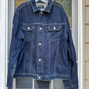 Vintage Ralph Lauren Polo Jeans Denim Jacket RL Flag on arm XL 90s